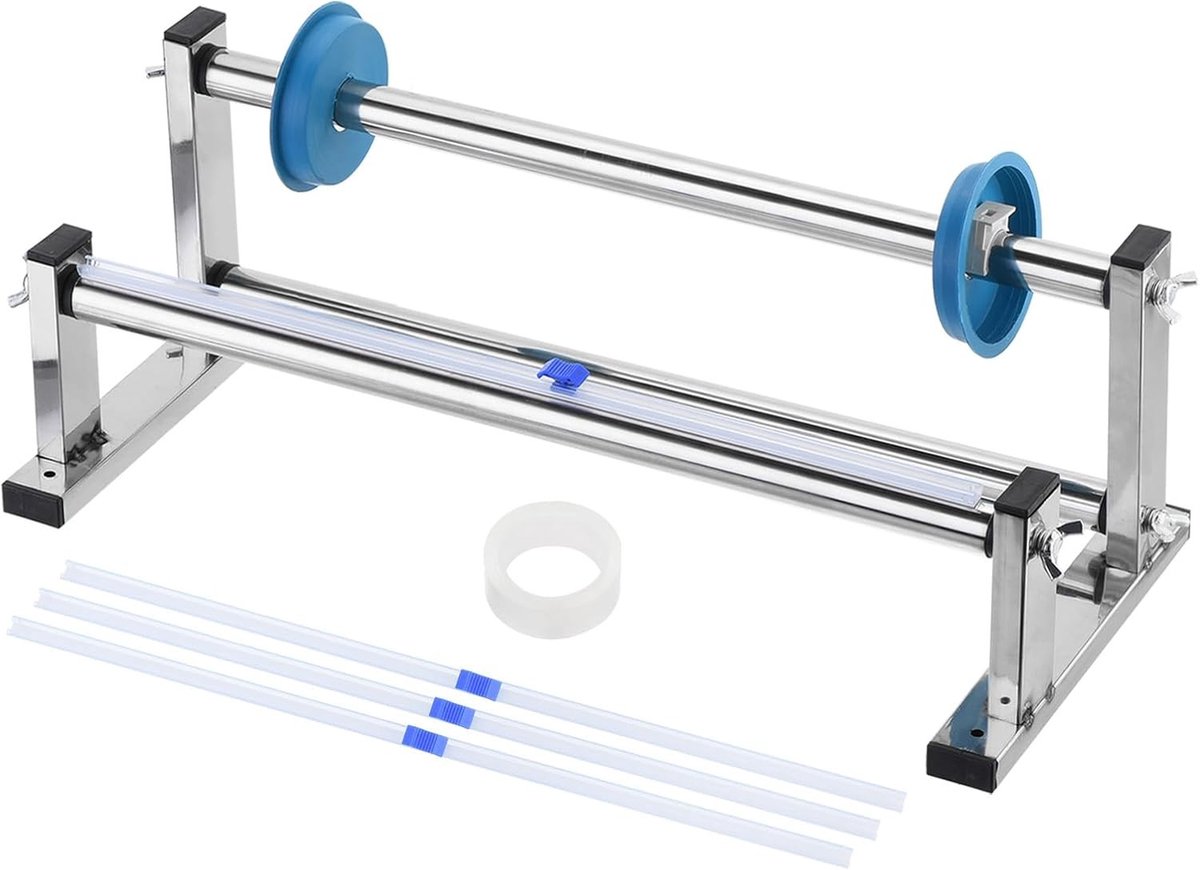 17" Stretch Wrap Dispenser voor Efficiënt Verpakken, Pallet Wrapper met Rvs en 4 Film Snijders voor 40cm Folie