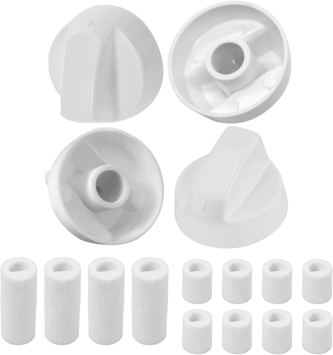 Knoppen met 12 adapters, zwarte bedieningsknop voor fornuis, gasfornuis en kookplaten, diameter 6 cm, compatibel met alle merken