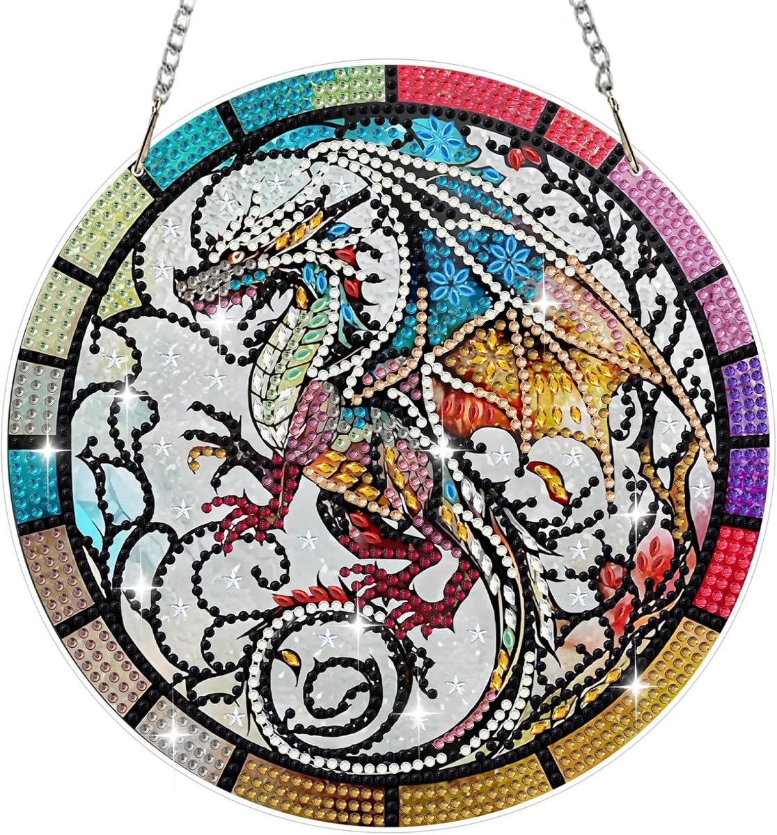 Halloween dieren diamant schilderij opknoping ornament met ketting, dolfijn diamant schilderij hanger kits voor volwassenen beginners kinderen, diamant kristal edelsteen kunst ambachten kit