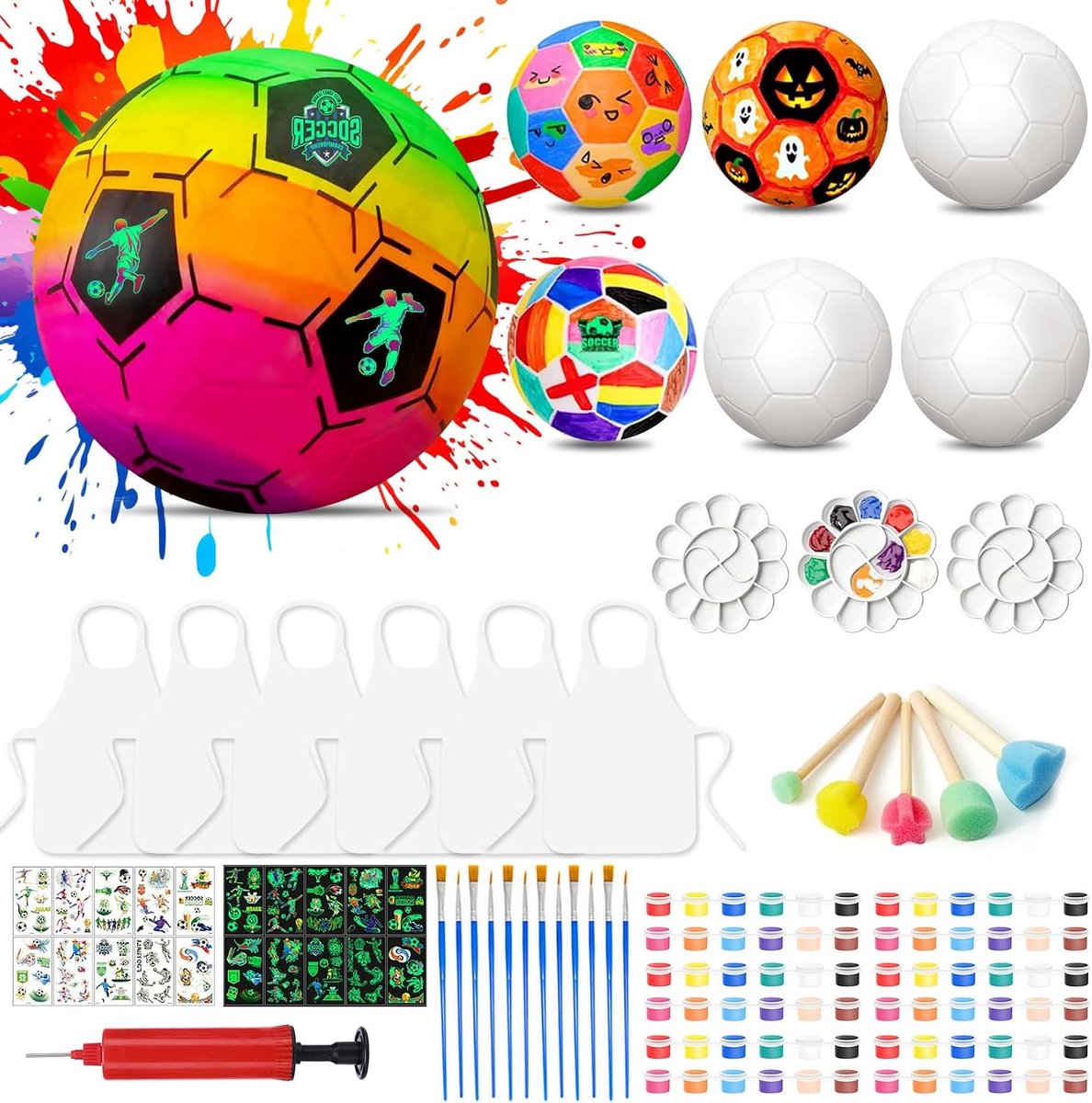 Voetbalcadeaus jongens meisjes schilderset 30 stuks