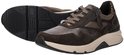 Donkerbruine Gabor sneaker met rits, luipaardprint detail en beige zool, met zool apart getoond.