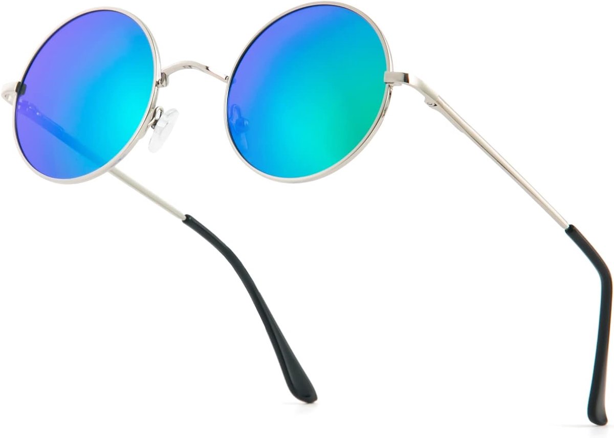 Zonnebril voor dames en heren, UV400, gepolariseerd, vintage, klein, rond