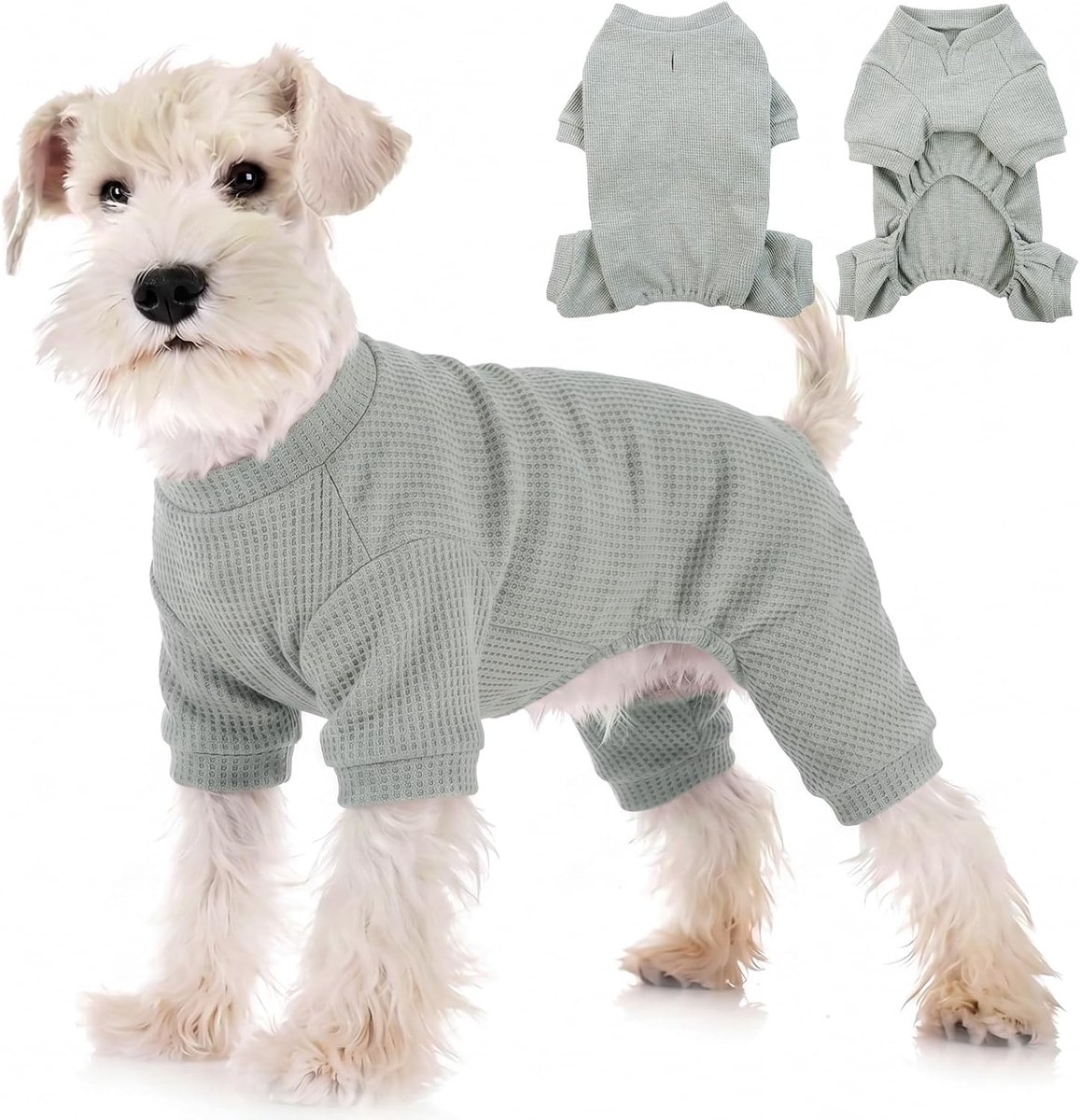 dun, lichtgewicht hondenlichaam, ondergoed jumpsuit voor thuis, hond overall zomer, ademende hond algehele bontbescherming, viervoetige slaap- en huispak, grijs XL