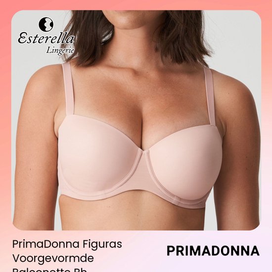PrimaDonna Figuras balconette bh in poederroze. De bh heeft voorgevormde cups en uitneembare bandjes.