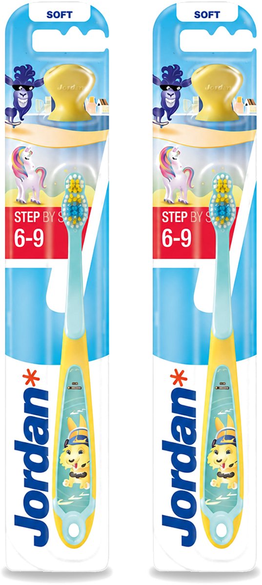 2 x Jordan - Step By Step - Kindertandenborstel - 6-9 jaar - Bulkverpakking - 2 stuks