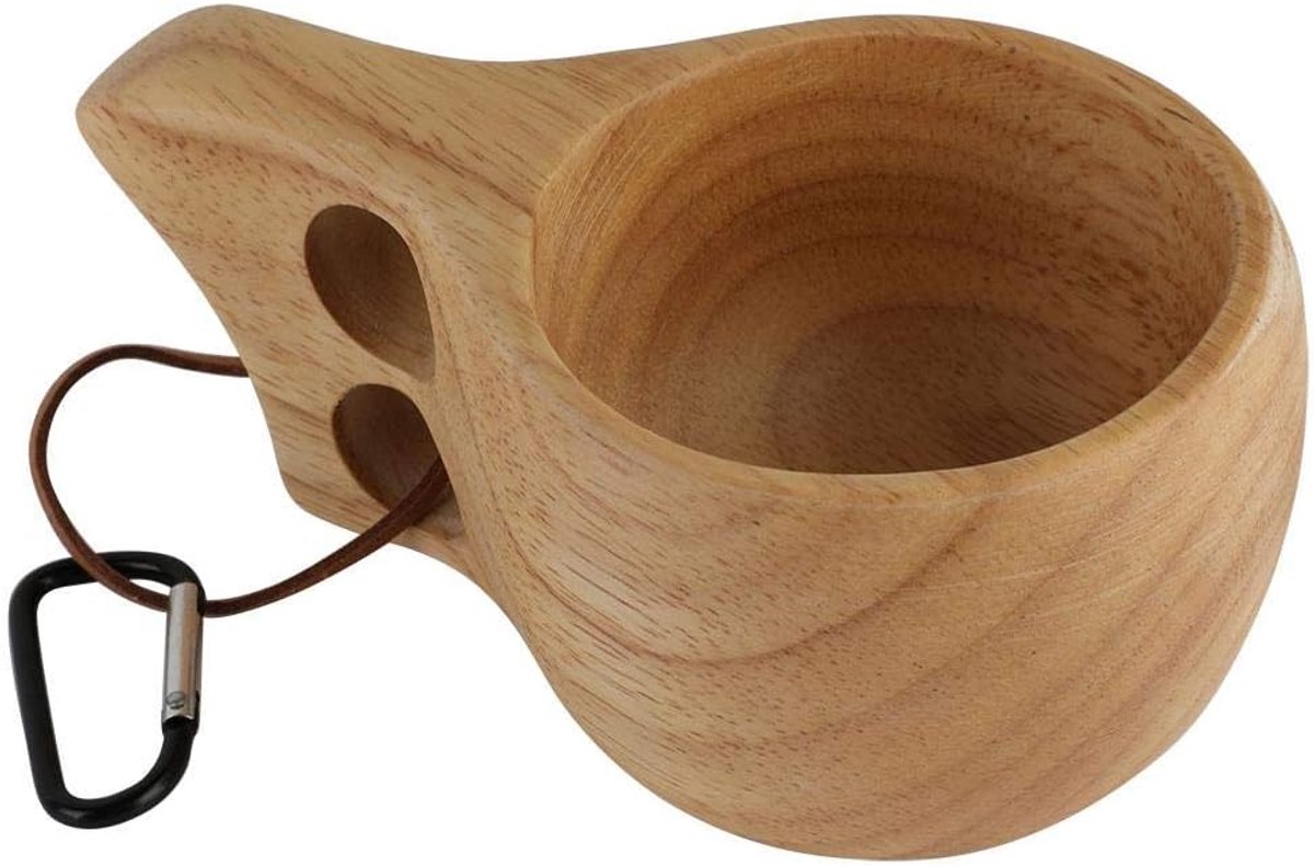 Gat Cup - Rubber Hout Dubbel Gat Cup KUKSA Koffie Beker Water Cup Aangepaste Houten Beker