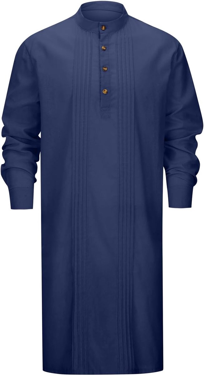 Thobe kaftan voor heren, moslim, islamitisch gewaad, lange mouwen, Arabisch, traditionele jubba-gebed, mode, A32