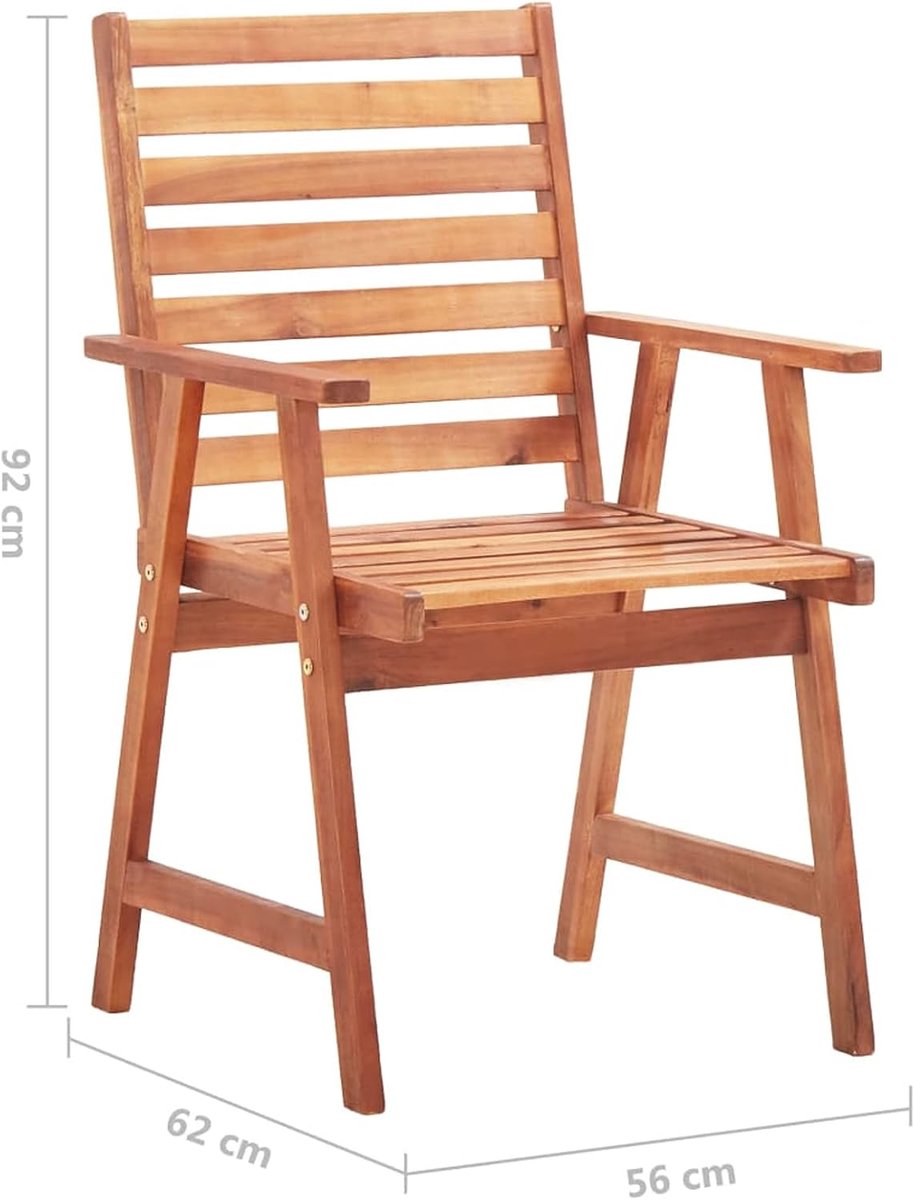Stoelen tuin eetkamer en kussen 4 stuks massief hout acacia 6# | stoelen terras directeur stoel vissen stoel