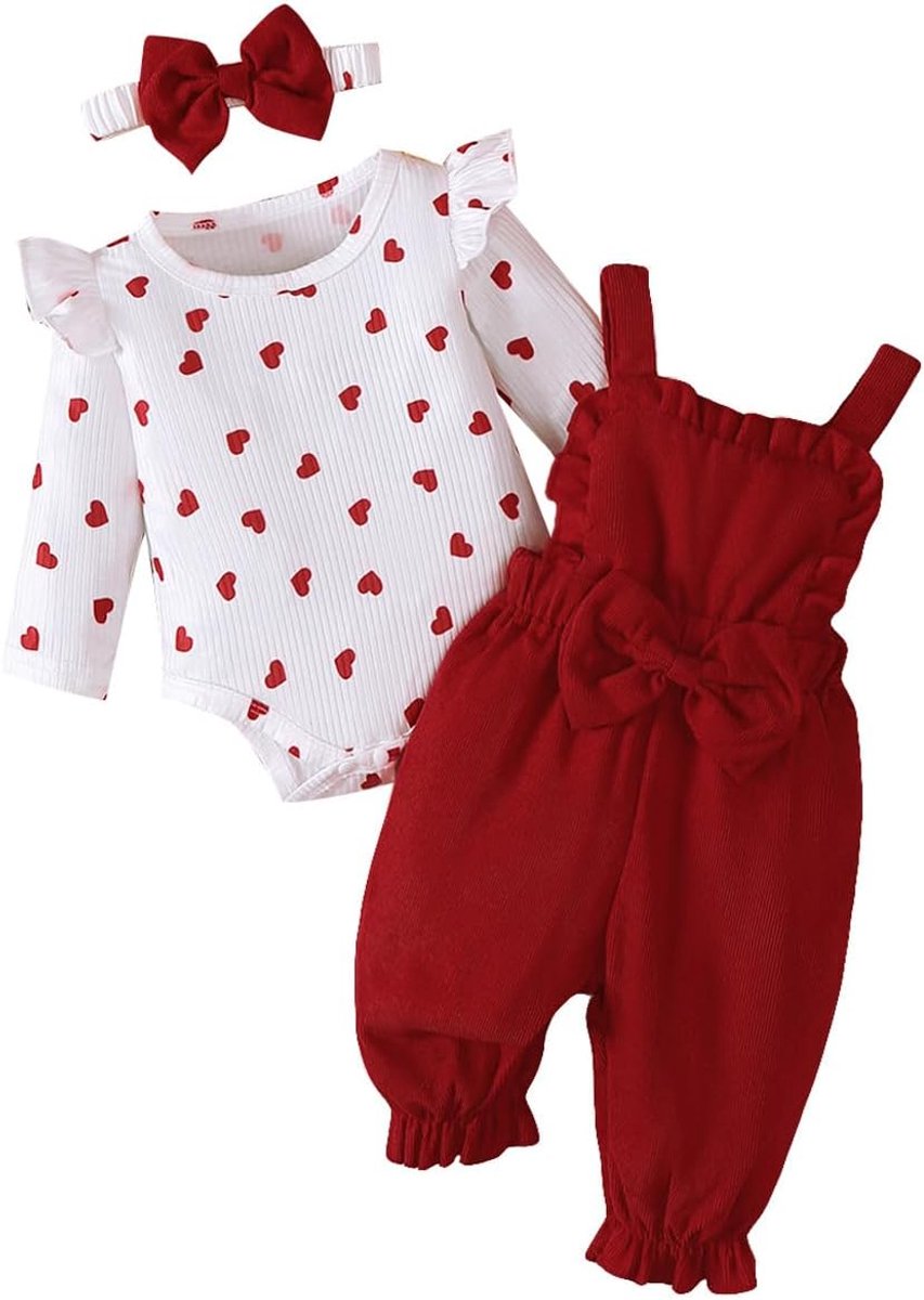 Tuinbroek voor babymeisjes, met ruches, lange mouwen, bovenstuk