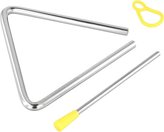 6 stuks driehoek muziekinstrument, 12,7 cm driehoek percussie, driehoek instrument met stokje, zilver — afbeelding 3