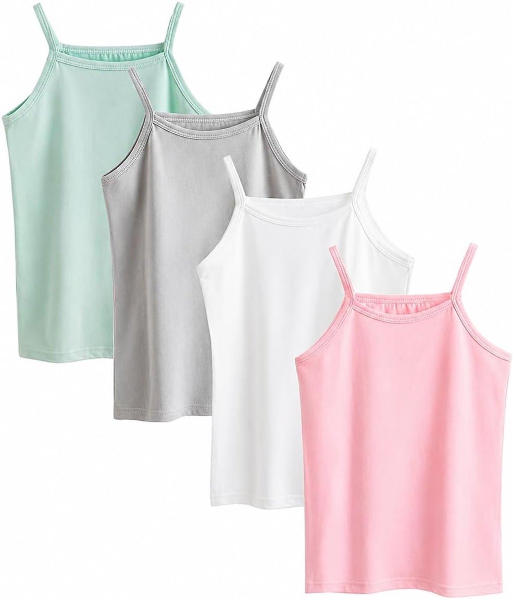 2-8 jaar kleine meisjes normale lak zachte lijfjes onderhemden 4-delig kinderen comfort ademende tanktops