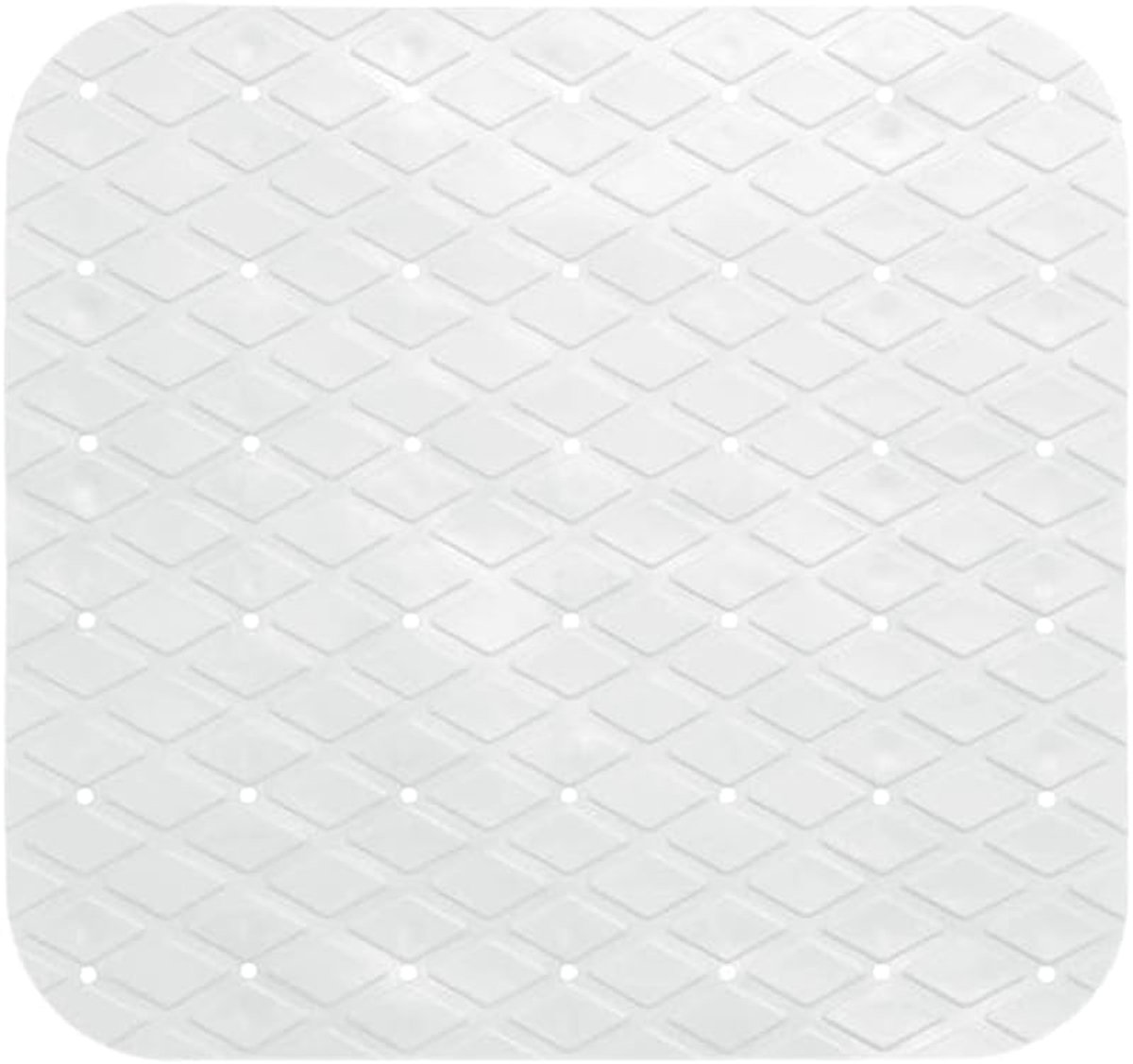 Badmat - 55x55 CM - Wit - Zuignappen - Vierkant - Diamant - Douchemat - Badmatten - Badkamer - Voor in bad - Antislipmat voor douche - Rubber - Kinderen/Ouderen - Anti slip mat