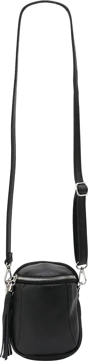 Leder Emma G328 Telefoontasje voor dames, schoudertas, portemonnee, multifunctionele tas, schoudertas van echt leer, verstelbare schouderriem, mobiele telefoon tot 6,9 inch, 14 x 19,5 cm