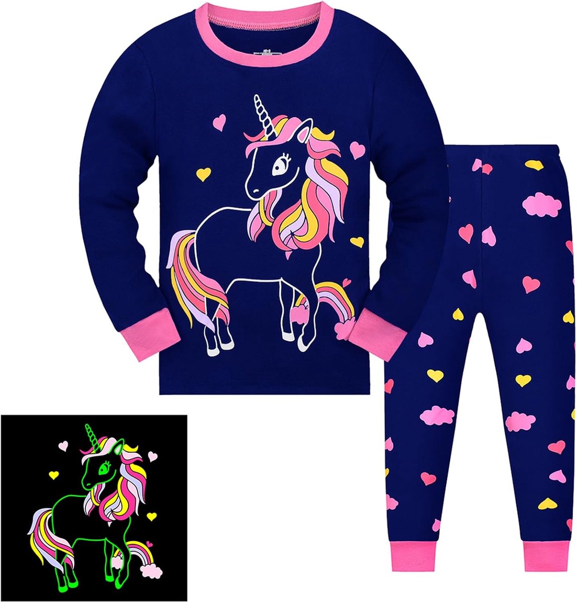 Pyjama Meisjes Eenhoorn Kinderpyjama Katoen Lange Mouw Pyjama Set 3-13 Jaar