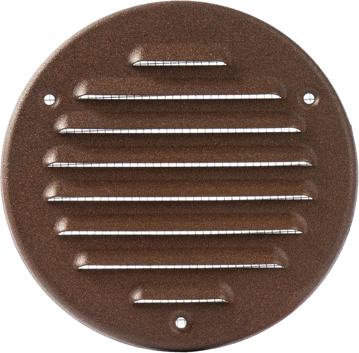 Systems - 10,2 cm - Bruin - Metalen ventilatiedeksel - Rond ventilatierooster - Ventilatierooster - Geïntegreerd muggennet - HVAC-ventilatieopeningen voor badkamer, thuiskantoor, keuken