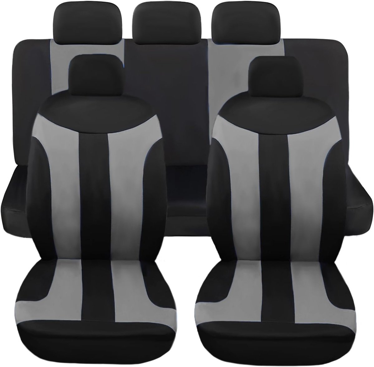 Shop Autostoelhoezen, Autostoelbeschermer, Stoelhoes Auto, Universeel Model, Complete Set Voor en Achter, Voor Middelgrote Bedrijfsvoertuigen, Niet Geschikt voor SUV LS05 (Grijs)