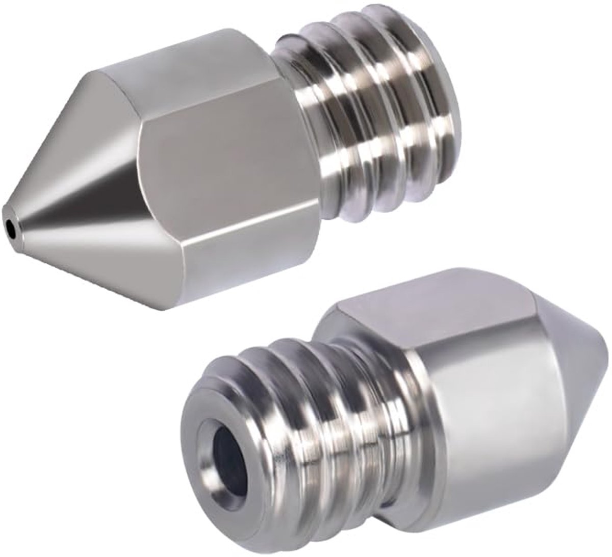 Titanium MK8 spuitmond, 0,2 mm (2 stuks), precisiemondstuk van titaniumlegering voor 3D-printers, hoge sterkte, schone extrusie en duurzame printkwaliteit, compatibel met MK8 Hotends
