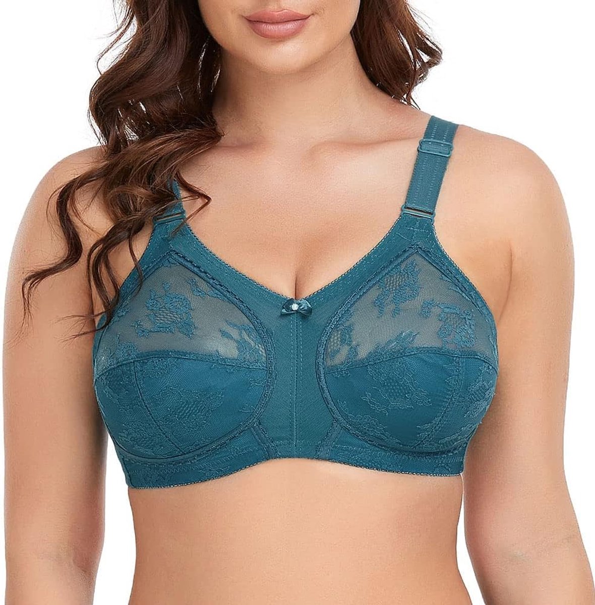 Dames Plus Size BH Minimizer Kant Volledige Dekking Stevige Hold Niet Gewatteerde Non Wired