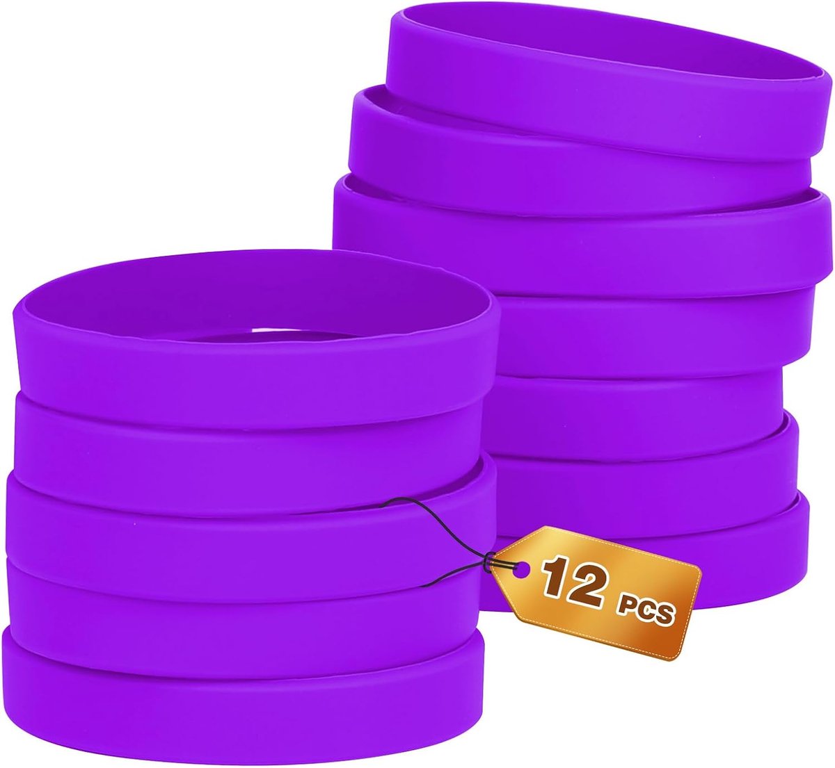 12 30 stuks siliconen armbanden, siliconen armbanden, 20,2 cm siliconen polsband, lege rubberen armbanden voor school, team, feesten, mannen en vrouwen
