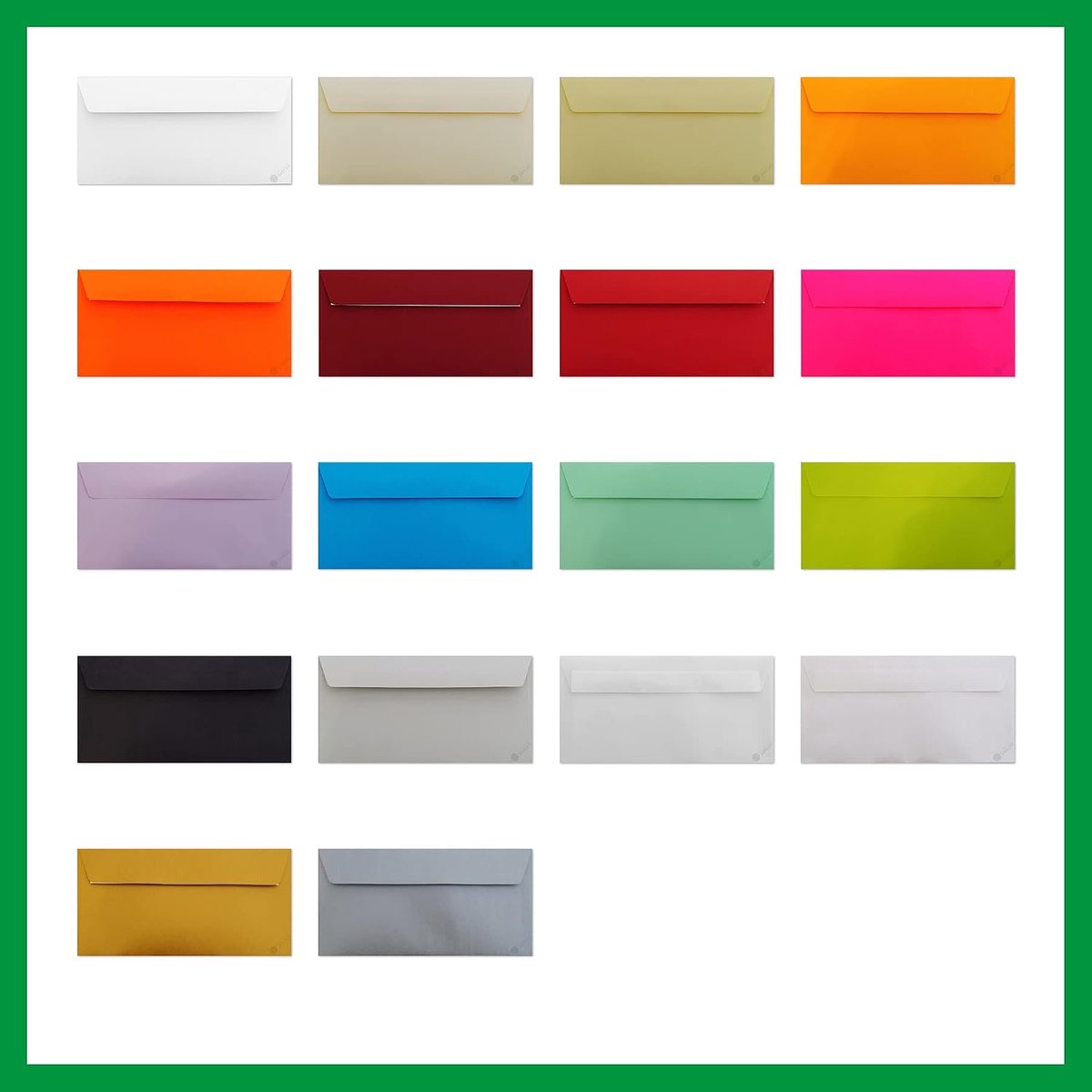 crème enveloppen DIN lang formaat 110 x 220 mm | natte plakrand | volledig gekleurd papier | postenveloppen zonder venster | ideaal voor wenskaarten en uitnodigingen