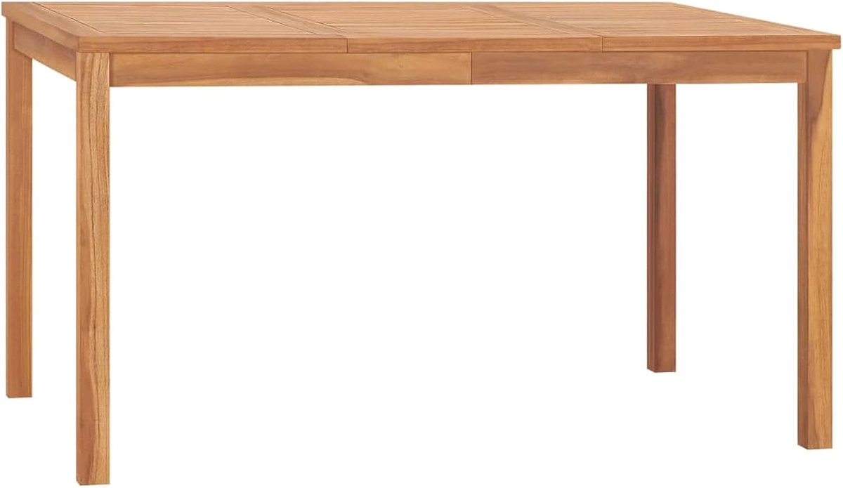 Eettafel voor tuin, eetkamertafel, keukentafel, eetkamertafel, meubels voor eetkamer, 140 x 80 x 77 cm, van massief teakhout