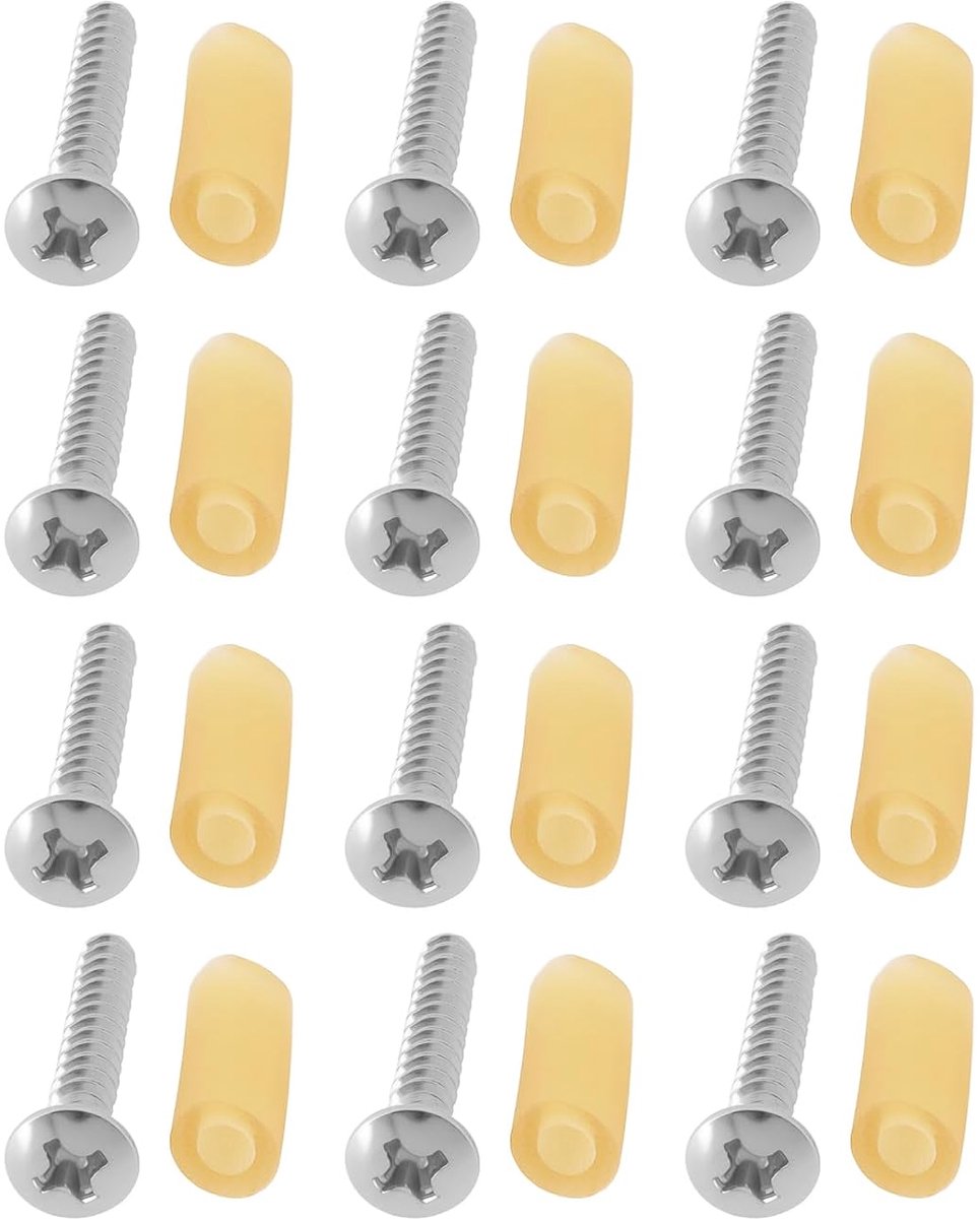 Pickup Schroeven 12 Stuks - 22mm - Staal - Met Rubberen Buizen - Geschikt voor Fender Stratocaster Strat