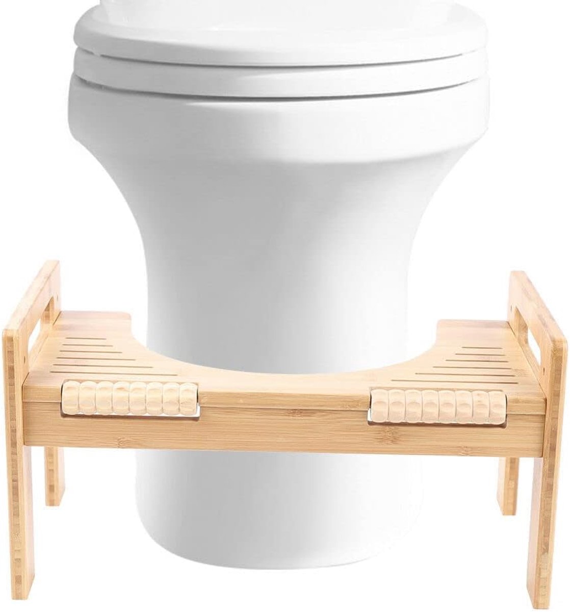 Bamboe, toiletstoel, toilethulp, antislip, kruk voor volwassenen en kinderen tot 100 kg