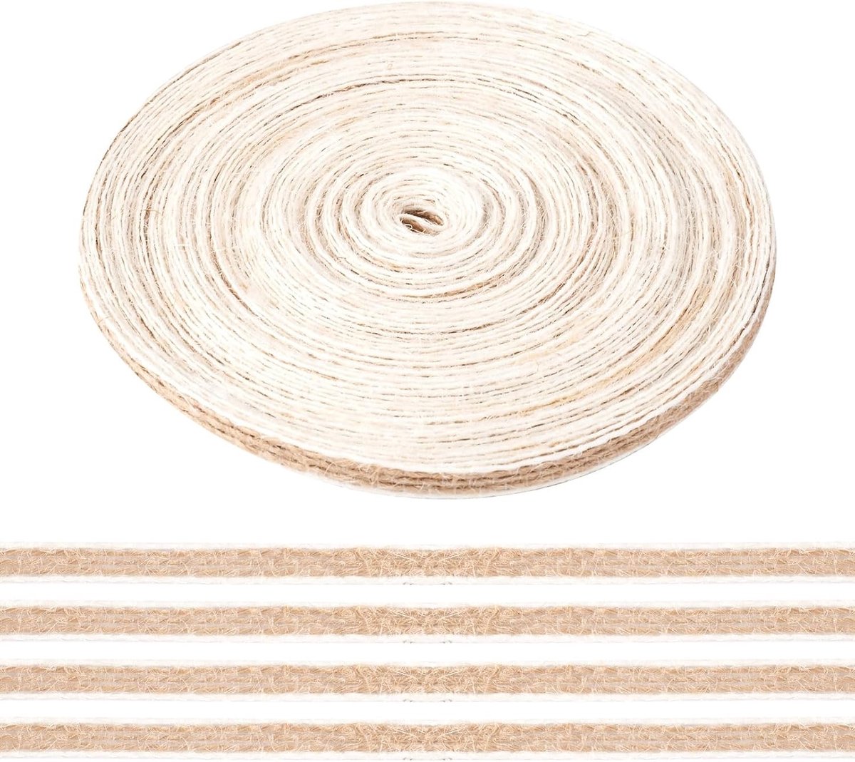 20 Meter Jute Touw Lint van 6mm voor DIY Projecten, Bloemstukken, Kransen en Cadeauverpakkingen Decoratie