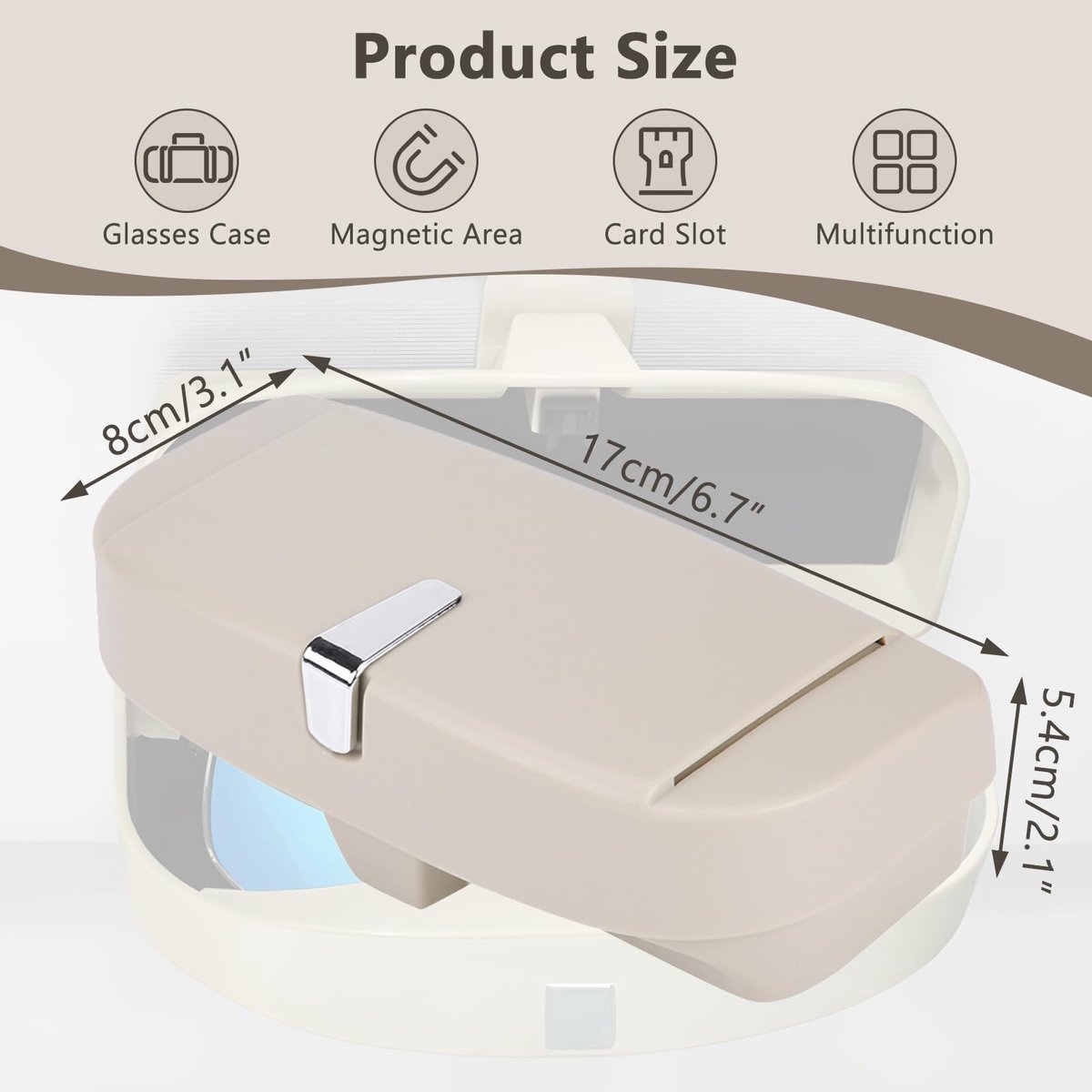 Zonnebrilhouder auto - ABS - Opbergdoos - Clipcase - Organisator voor brillen met kaartclip