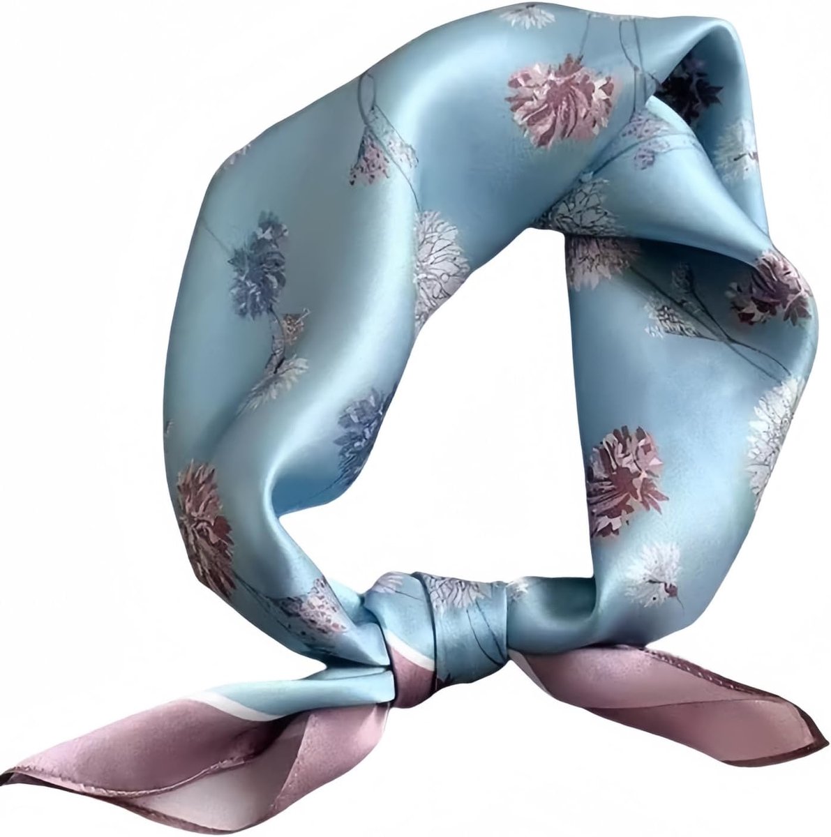 halsdoek van kunstzijde bloemen en verschillende patronen bedrukte sjaal elegant accessoire 70 cm x 70 cm vierkante doek