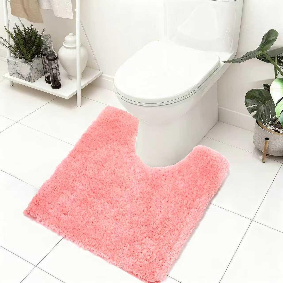 Badmat in U-vorm, antislip, 50 x 50 cm, wc-mat van zachte microvezel, absorberend, machinewasbaar, douchemat