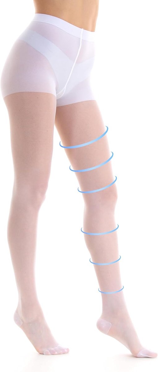 Damespanty met gegradueerde compressie, doorschijnend, 140 denier, vormende compressiekousen 18-21 MMHG