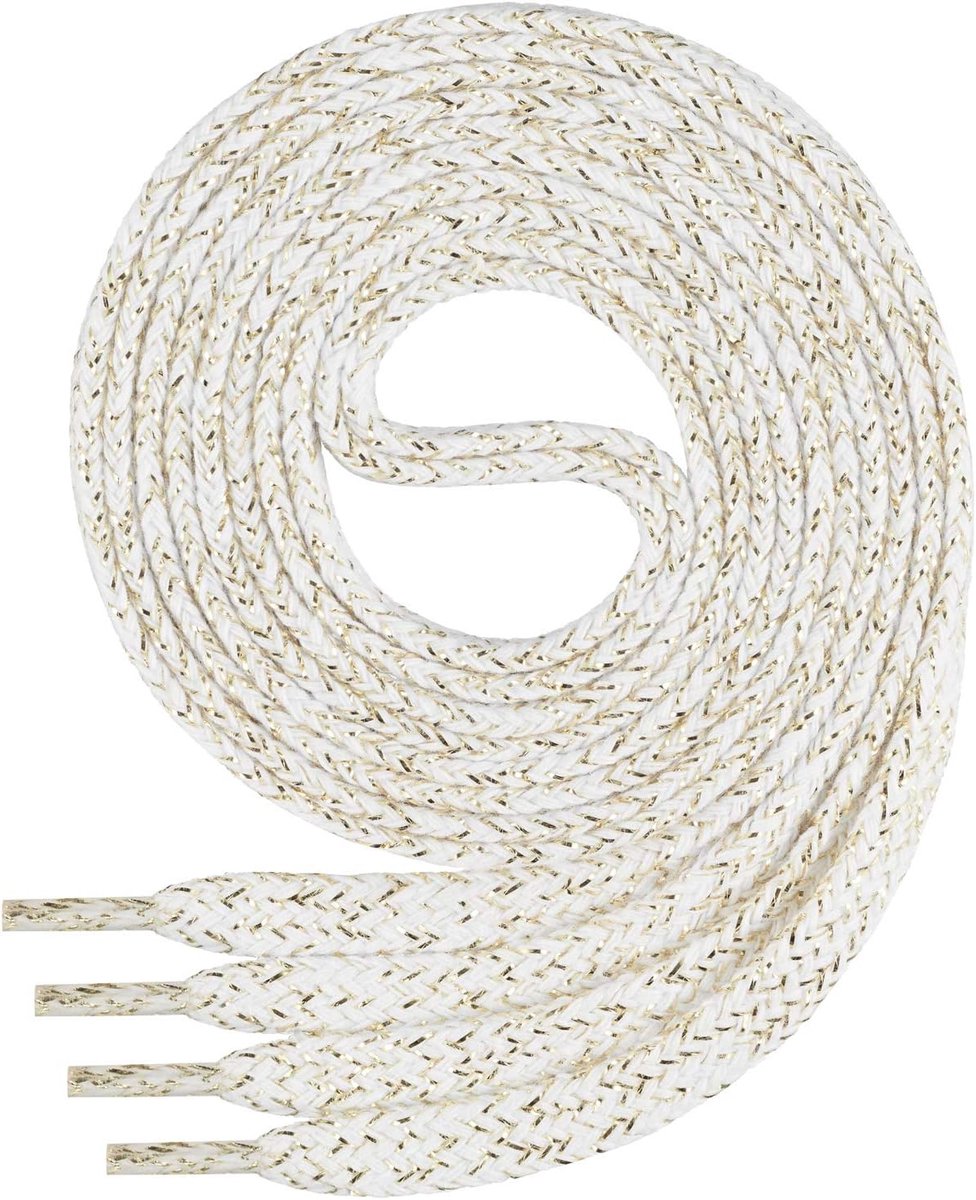 Ficchiano platte veterschoenen, 100% katoen, voor sneakers en sportschoenen, zeer scheurvast, ca. 7 mm breed, 45 cm - 200 cm lengte I Made in Europe