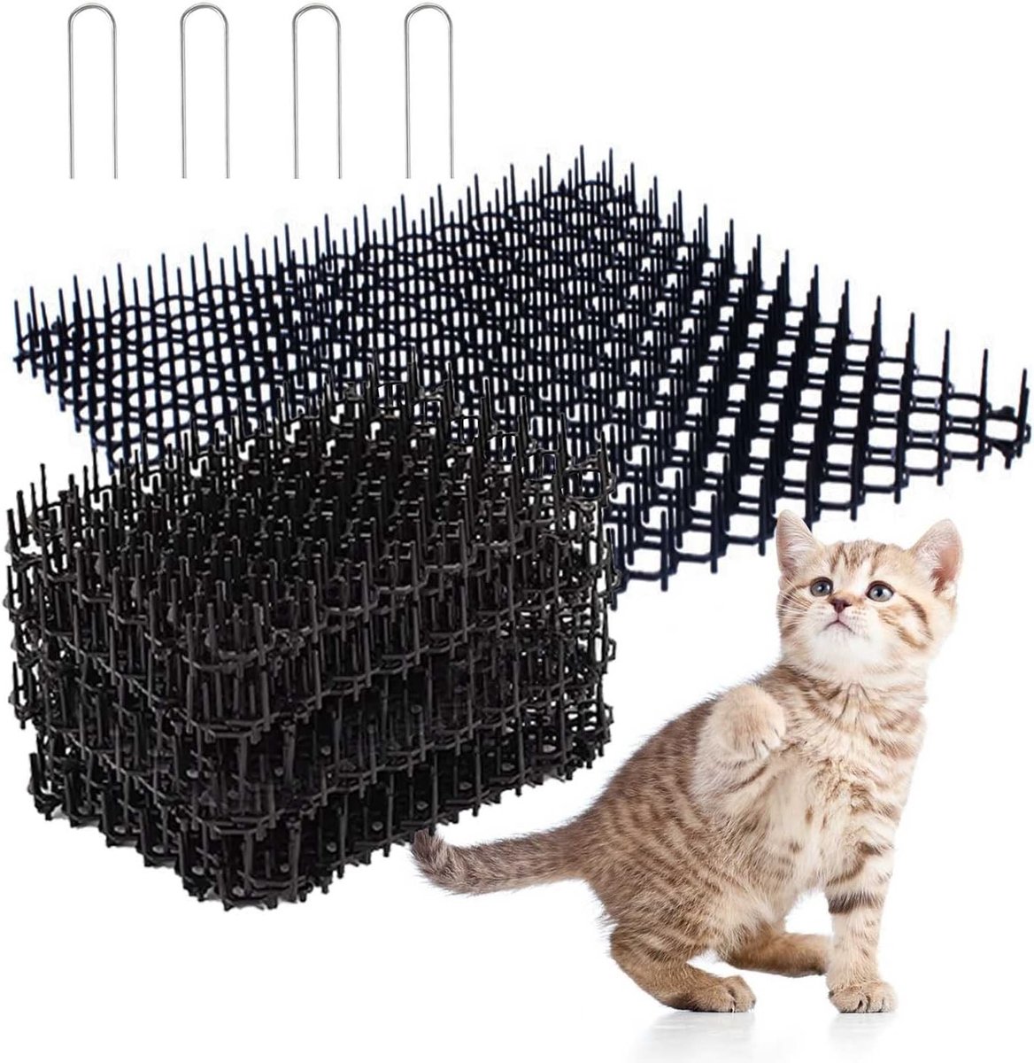 Effectieve Kat Afschrikking met 12 Stukken Anti-Kat Doornrooster voor Tuin en Meubels, Geschikt voor Gras, Sofa en Waardevolle Voorwerpen