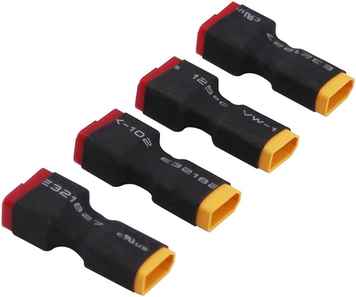4pcs Male XT30 XT-30 to Female T-Plug Deans Style Connector Adapter(C149-4)