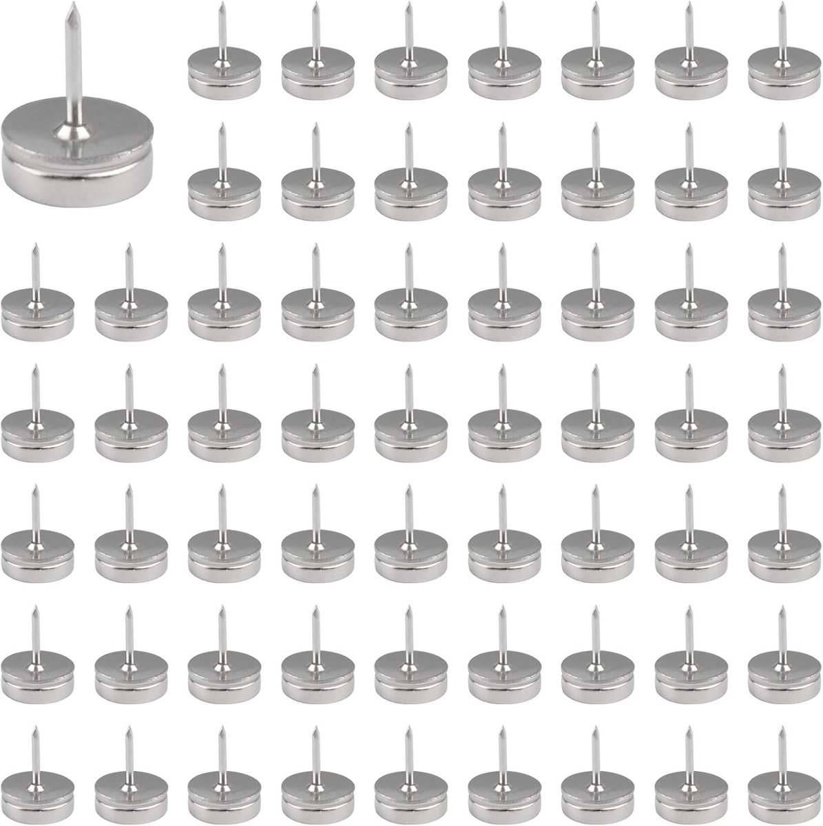 Punaises Magneet Punaises Pushpins Poster en Foto Hangers Magnetische Duimspijkers voor Kurkbord Metaal Decoratieve Pushpins Clip voor Kaart Foto (Zilver)