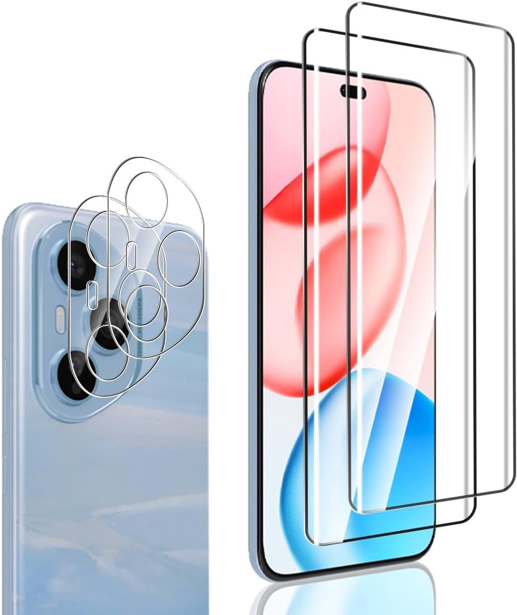 Beschermfolie voor Honor 400 Pro pantserglas en camerabescherming [3+2 stuks], anti-kras 9H hardheid veiligheidsglas, HD helder displaybeschermfolie voor Honor 400 Pro