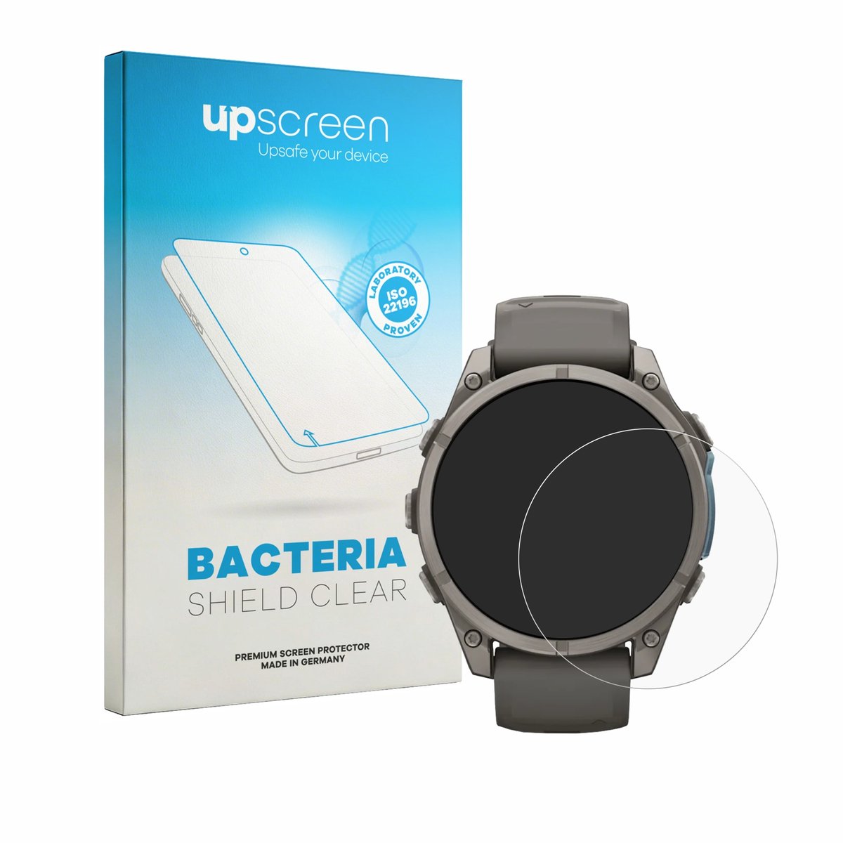 upscreen - Screenprotector voor Garmin Fenix 9 (47 mm) - Folie Beschermfolie transparant antibacterieel