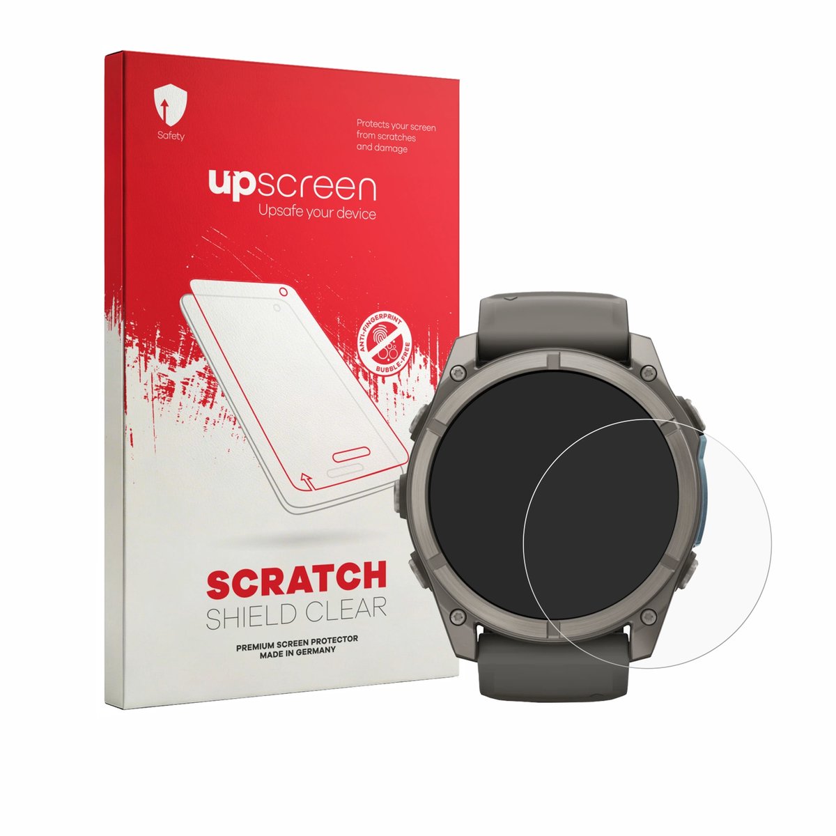 upscreen - Screenprotector voor Garmin Fenix 9 (51 mm) - Folie Beschermfolie transparant