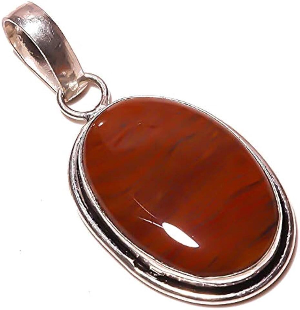 Jasper Handmade PENDANT 1.75" Long Silver Plated! Jewelry from Kashish! All Variety Store all Occasions