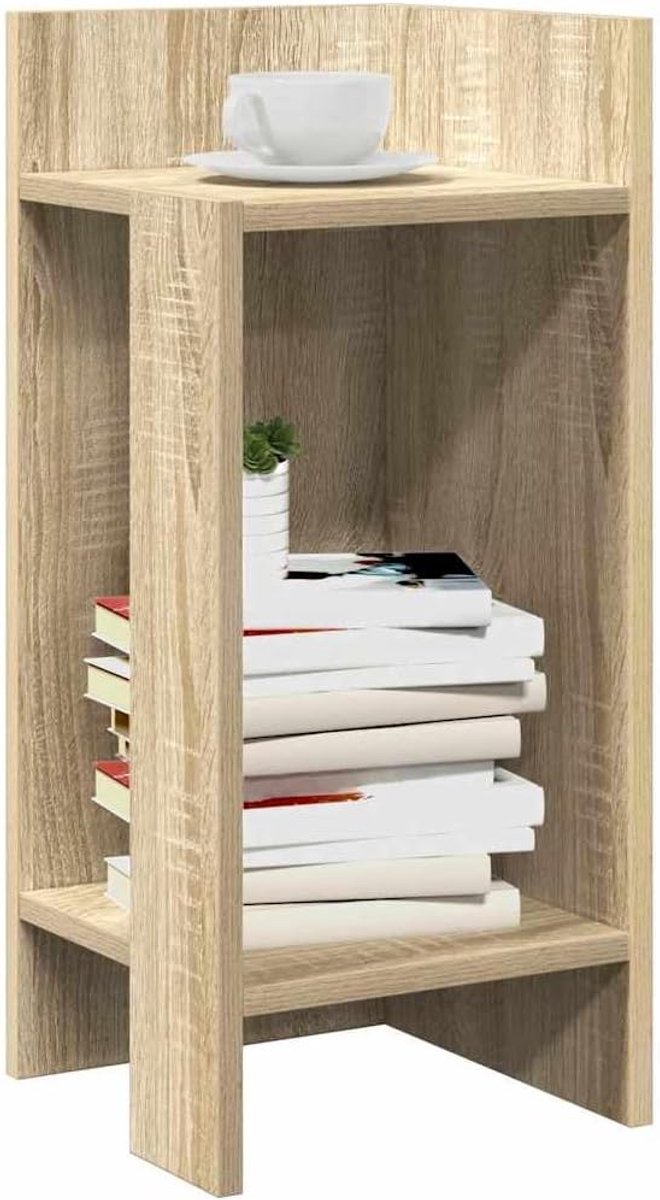 Accenttafels, Eindtafels, Bijzettafels 2 stuks met Plank Sonoma Eiken 25,5x27x60 cm