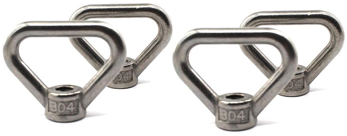 4 stks van M8 304 Rvs Heavy Duty Lifting Oogmoer Driehoek Vormige Schroef Bevestiging