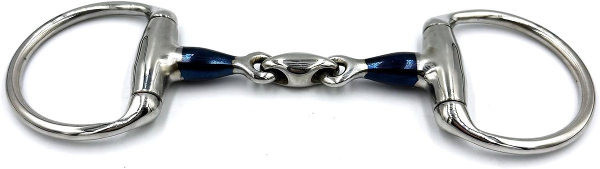 Gebit Sweet Iron Olijfkopbit olijf hoofd tris dubbel gebroken van roestvrij staal ringdiameter 70 mm gebitdikte 14 mm (13,5 cm)