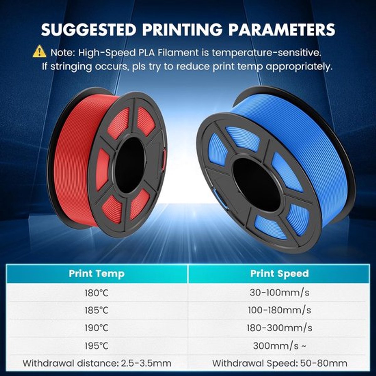 3D Printer Filament HS-PLA WTPKBLYLBK - 1.75 mm Diameter - PLA Materiaal - Hoge Snelheid Printen - 1 kg Rol