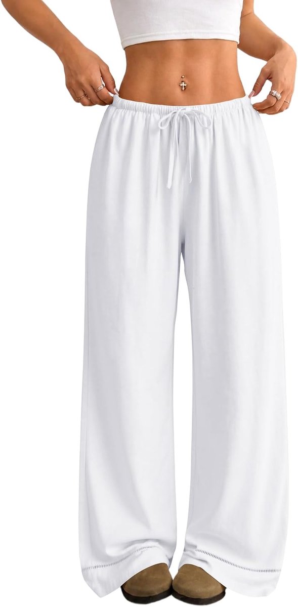Linnen broek dames wijde pijpen palazzo broek zomer zomerbroek