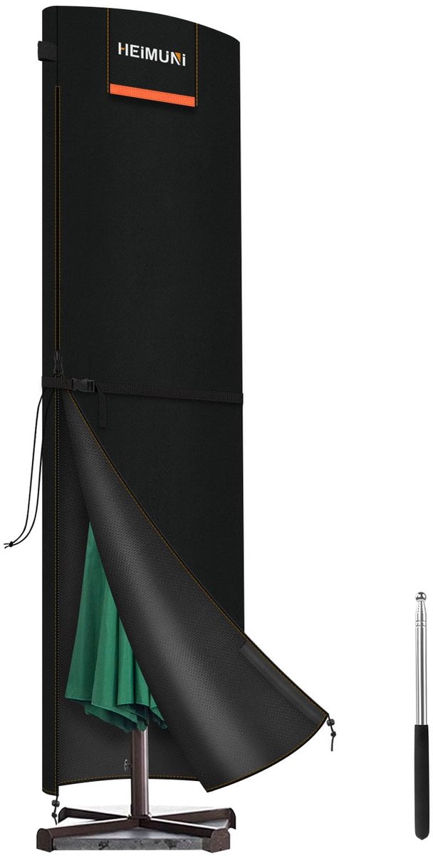 Famanu Beschermhoes met staaf voor zweefparasol, geschikt voor 3 tot 4 meter wit