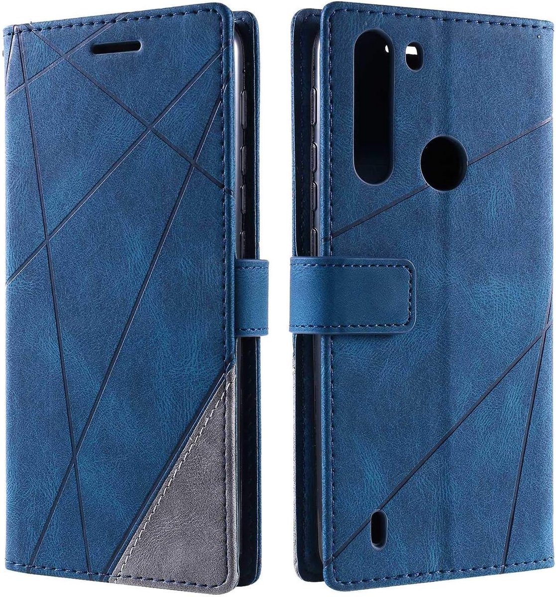 Hoesje voor Moto One Fusion, PU Lederen Beschermhoesje Flip Beschermhoes Telefoonhoes Telefoonhoesje voor Moto One Fusion, Blauw