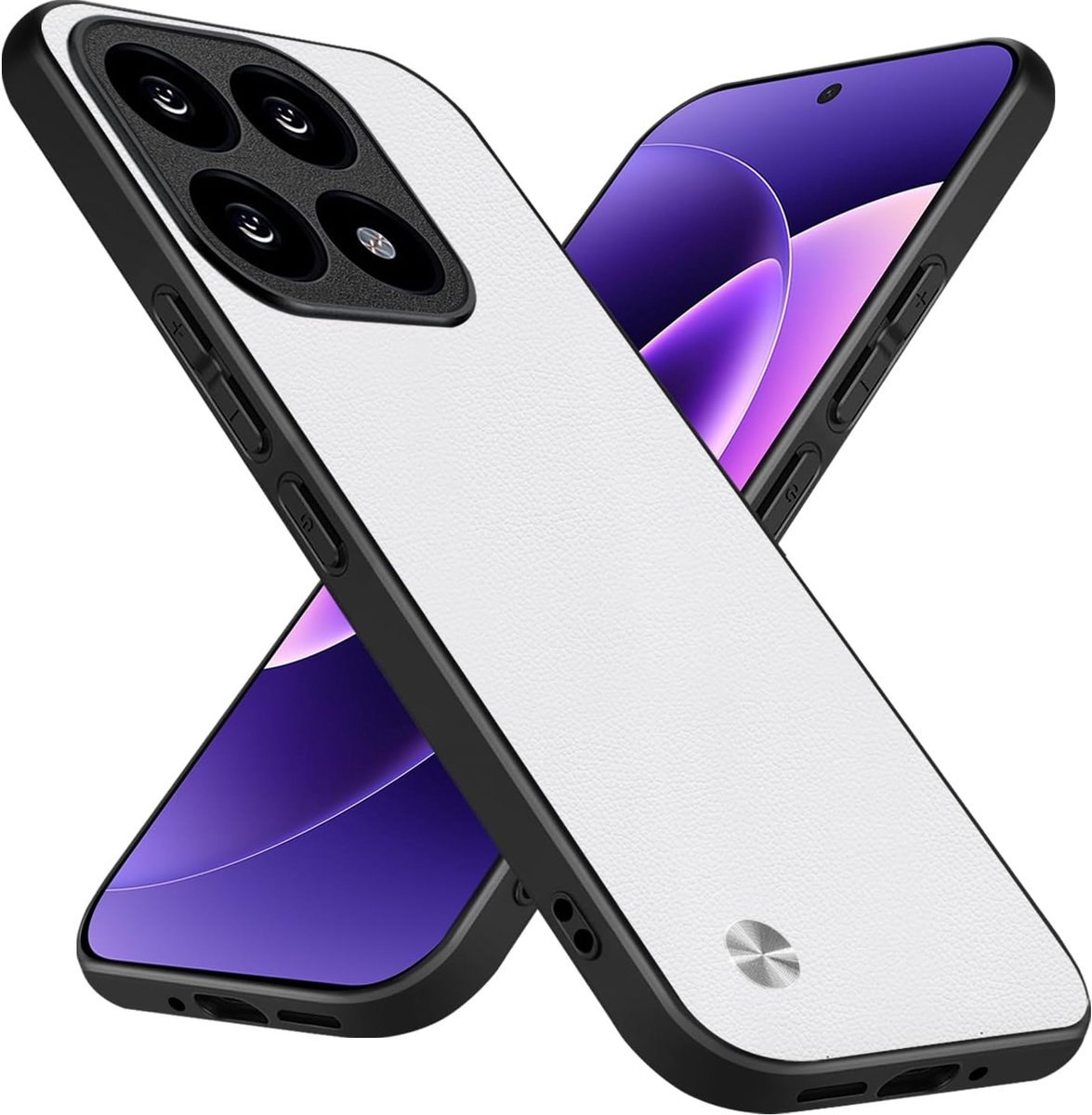 Beschermhoes voor Xiaomi 17, TPU-leer, schokbestendig, krasbestendig, antislip, ultralicht, beschermhoes voor Xiaomi 17, voor mannen en vrouwen (wit)
