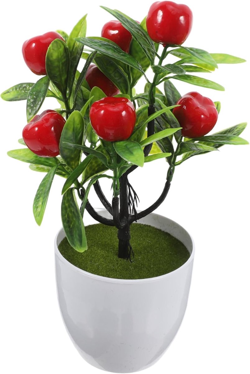Fruitboom Bonsai Ornament Realistische Nepfruit Planten Voor Thuis Kantoor Decoratie Elegante Tafelversiering Voor Binnen Buiten Gebruik