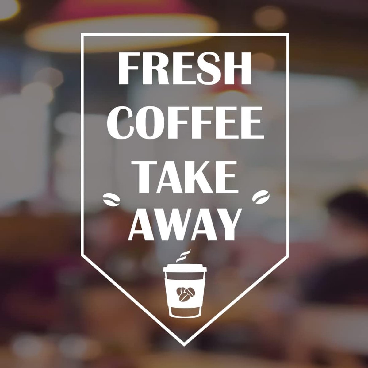 koffie afhaalrestaurant venster sticker, café muur kunst teken, vinyl sticker, vintage afbeeldingen, winkel plaque